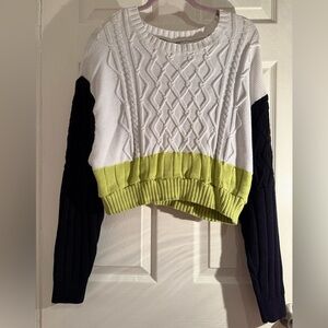 Kendall & Kylie White, Lime, and Black Sweater